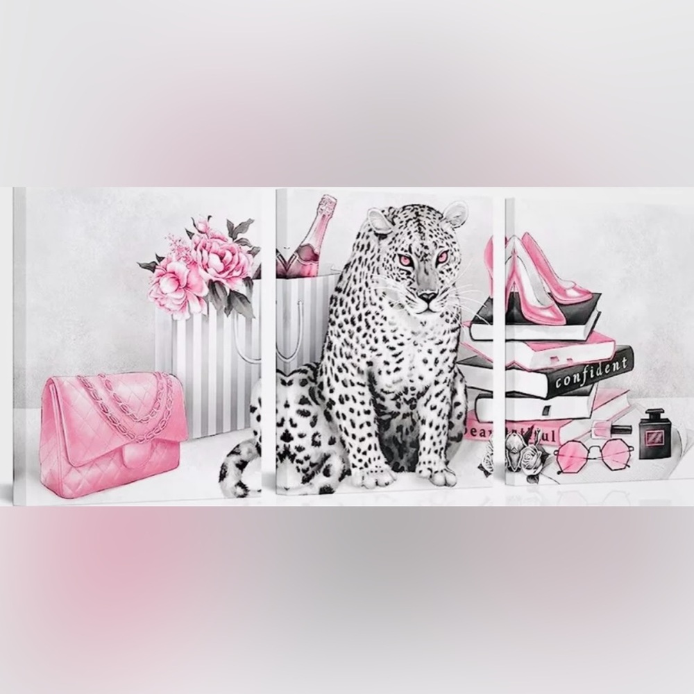 BEAUTIFUL LEOPARD/CHEETAH 3 PIECE ART DECOR FOR ANY ROOM